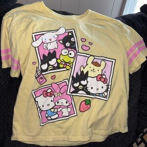 Girls Size Large Crop Top Hello Kitty And Friends Shirt